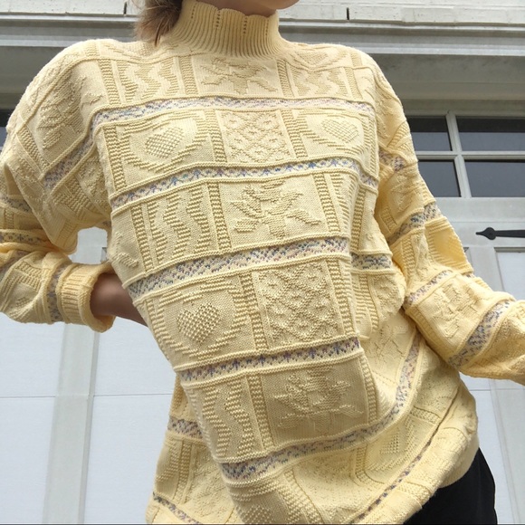 Vintage Sweaters - Vintage Yellow Sweater